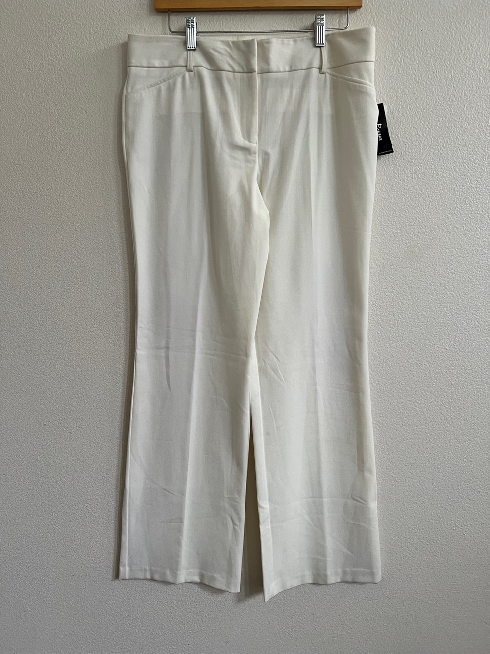 B-WEAR Mid-Rise Wide-Leg Stretch Dress Trouser Pants Winter White Women's JRS 11